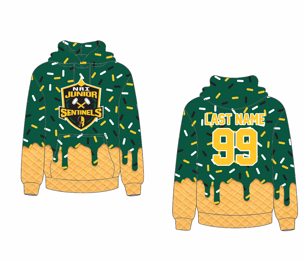 NRI Junior Sentinels Green Hoodie