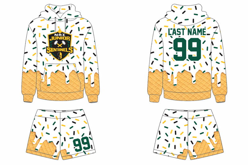 NRI Junior Sentinels White Set (Hoodie + Shorts)