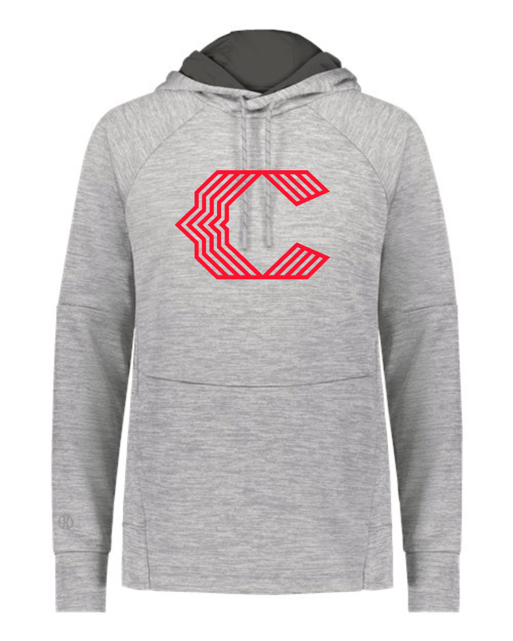Chesire Reds Holloway Women's All-Pro Performance Fleece Hooded Sweatshirt (Athletic Grey Heather/ Iron)