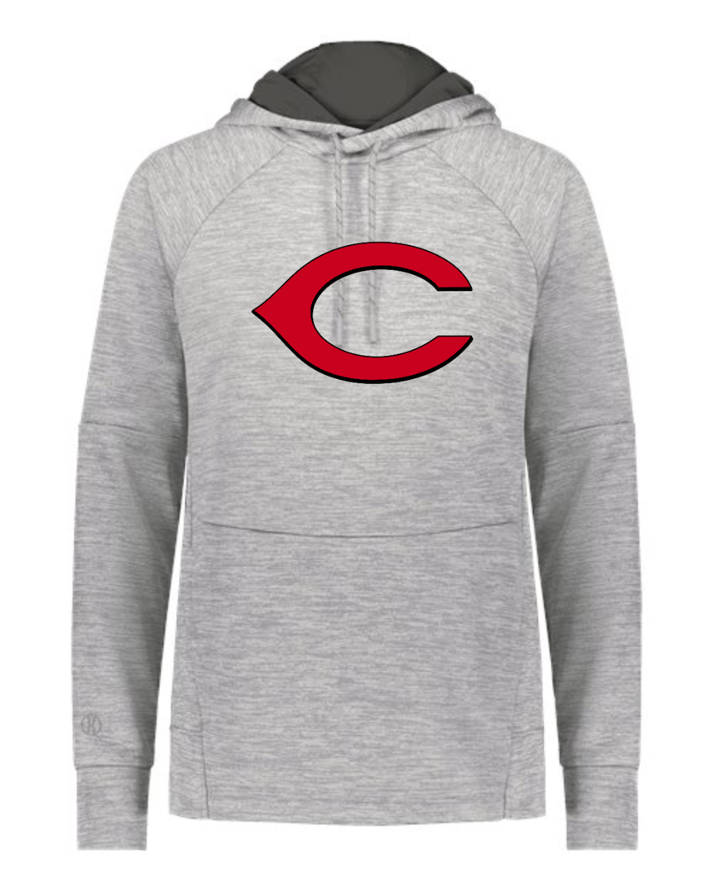 Chesire Reds Holloway Women's All-Pro Performance Fleece Hooded Sweatshirt (Athletic Grey Heather/ Iron)