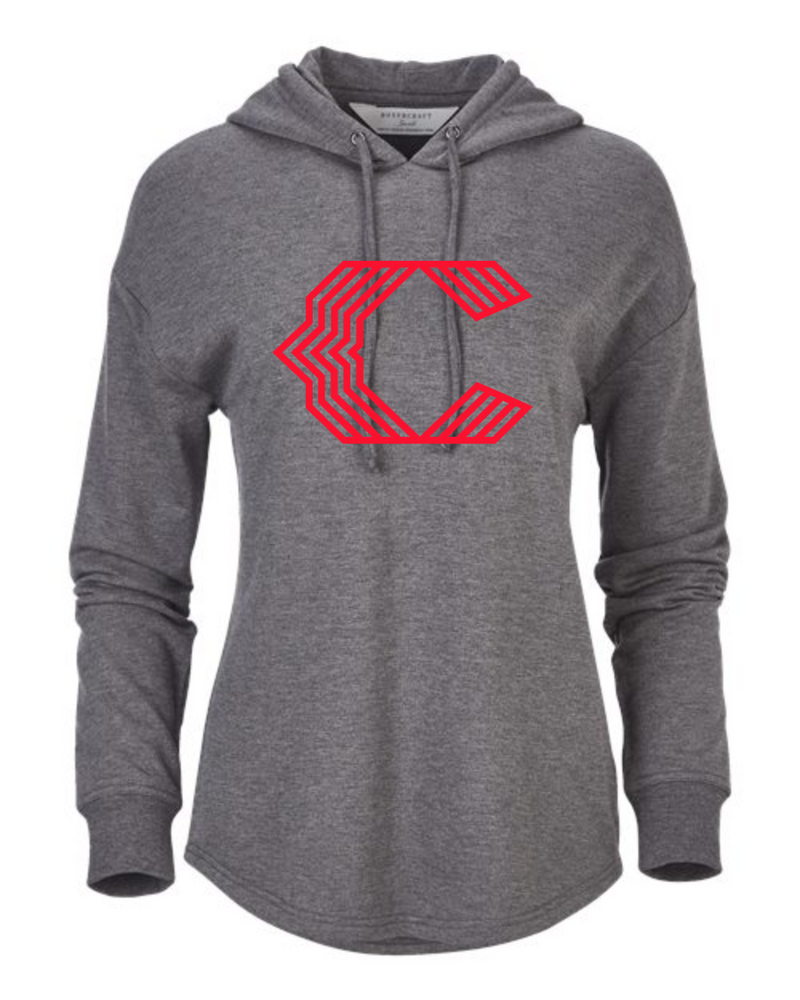 Chesire Reds Boxercraft BW5301 Women's Dream Fleece Hooded Sweatshirt (Black Heather)
