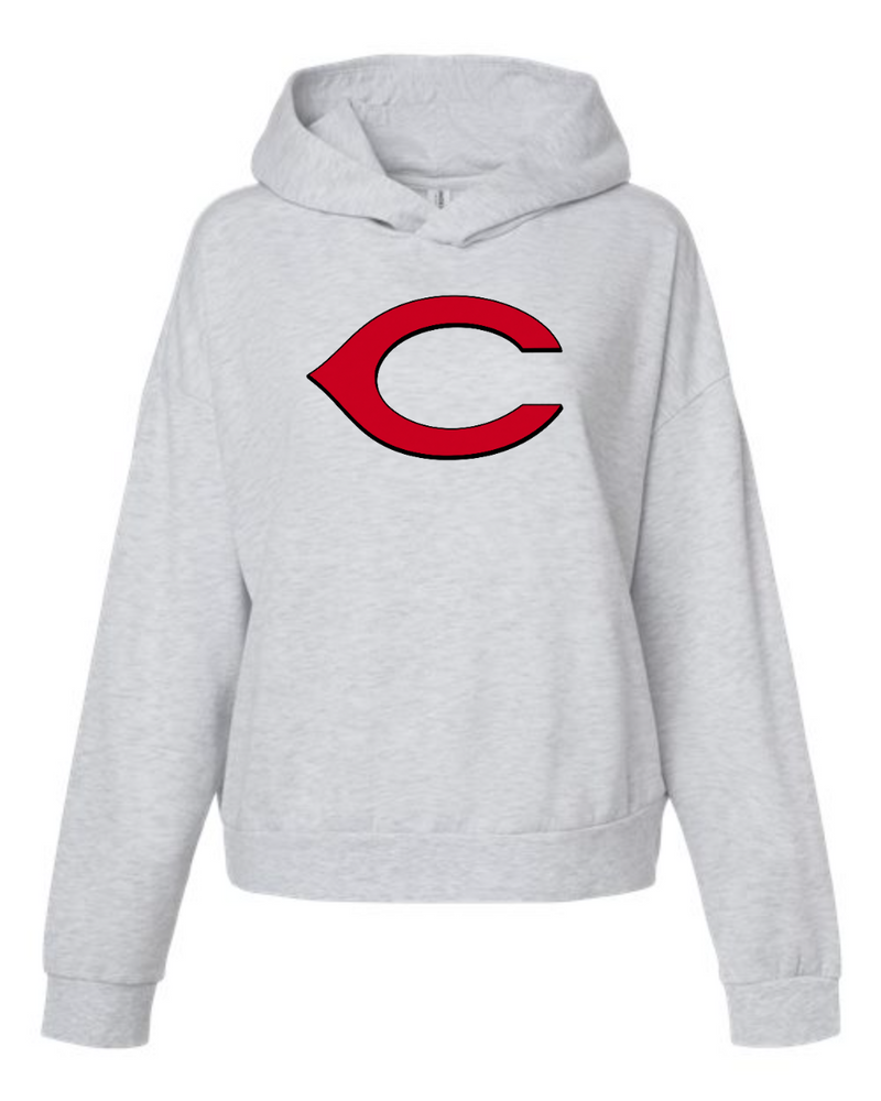 Chesire Reds Independent Trading Co. PRM2600 Women's California Wave Wash Sunday Hooded Sweatshirt (Ash Heather)