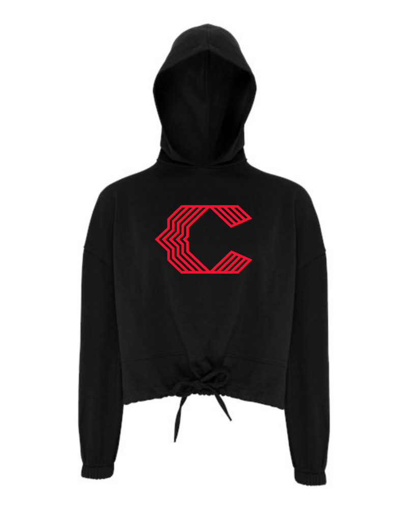 Chesire Reds TriDri Women's Cropped Maria Hooded Sweatshirt (Black)