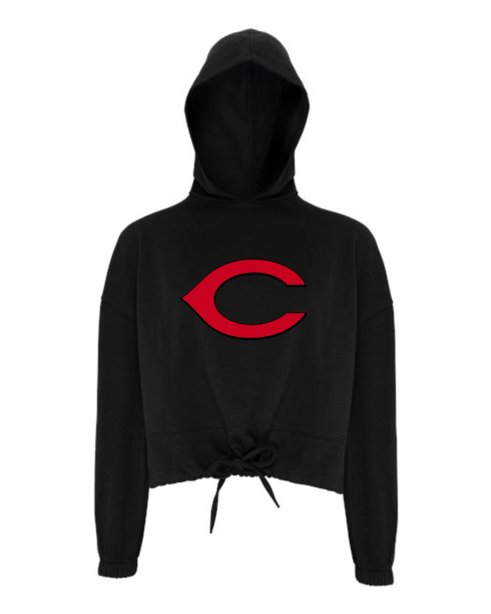 Chesire Reds TriDri Women's Cropped Maria Hooded Sweatshirt (Black)