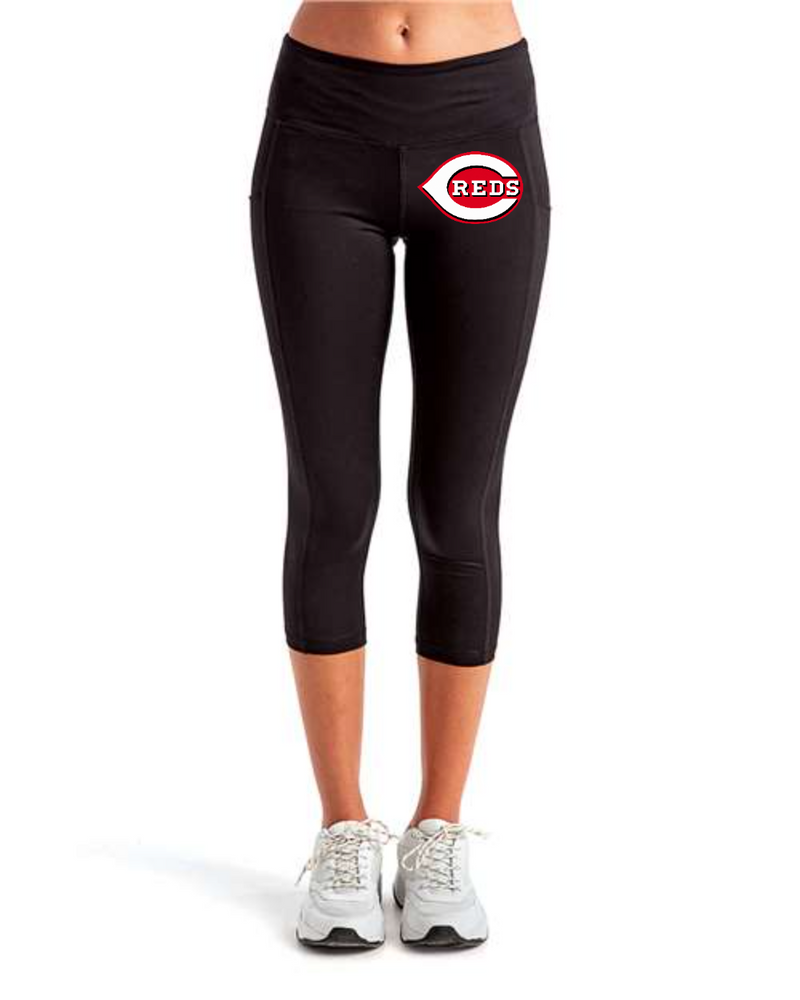 Chesire Reds TriDri Women's Performance Calf-Length Leggings (Black)