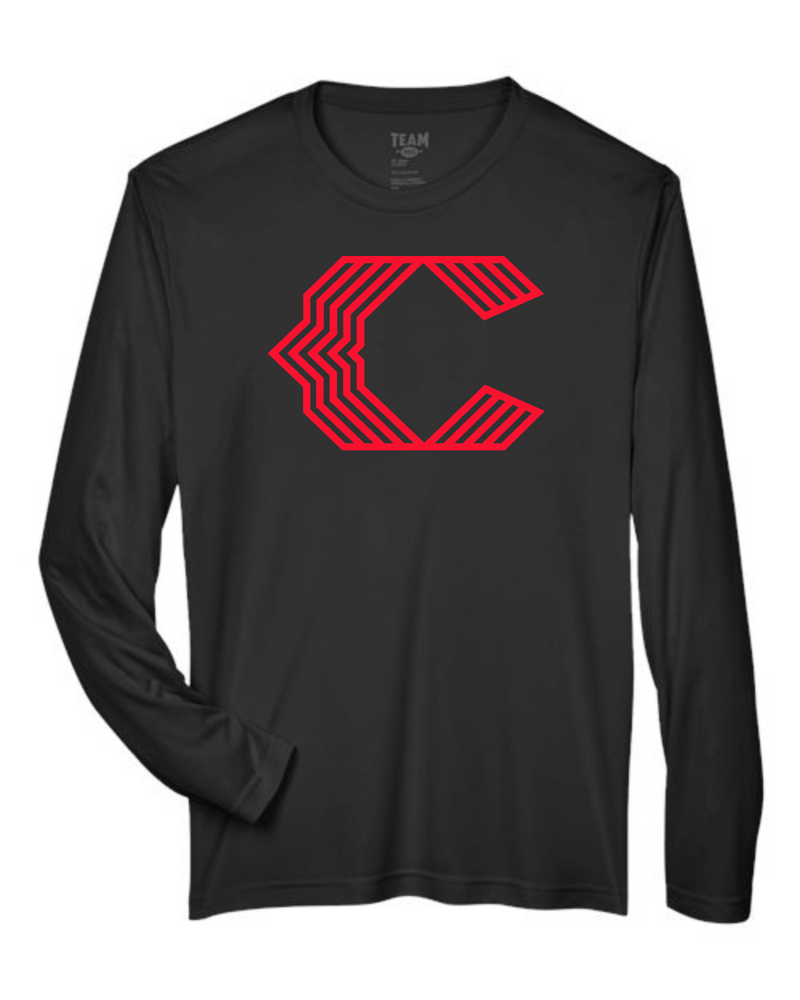 Chesire Reds Team 365 Men's Zone Performance Long Sleeve T-Shirt (Black)