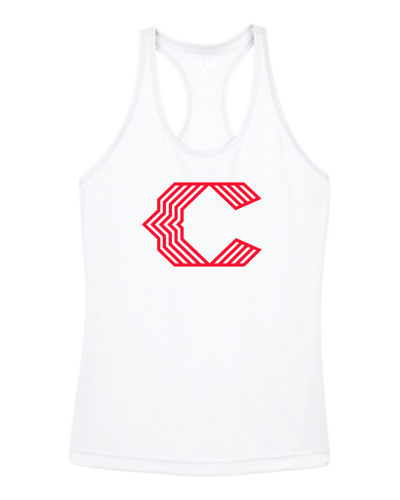 Chesire Reds Team 365 Women's Zone Performance Racerback Tank (White)