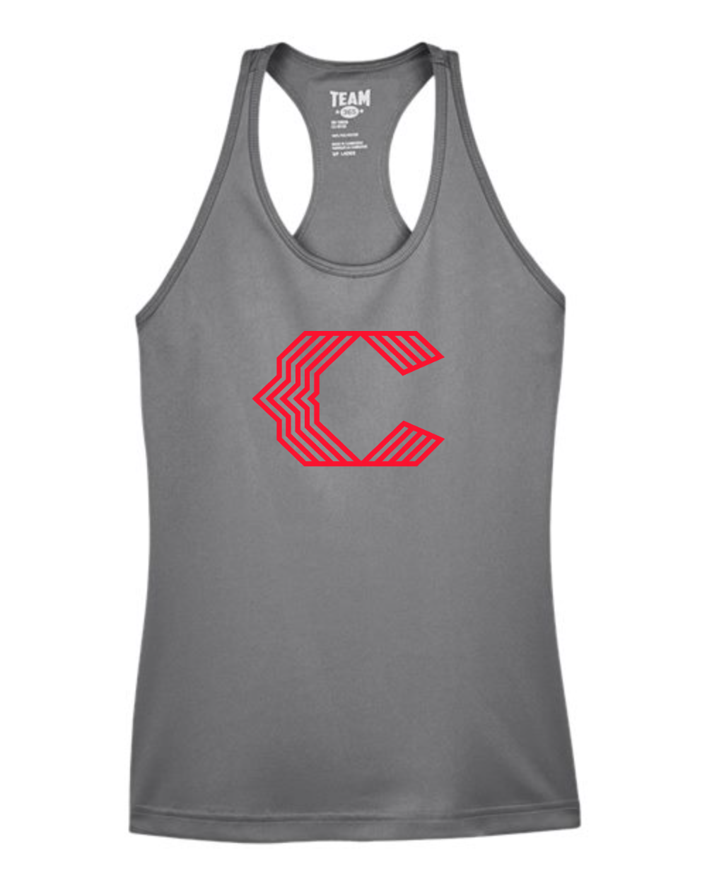 Chesire Reds Team 365 Women's Zone Performance Racerback Tank (Sport Graphite)