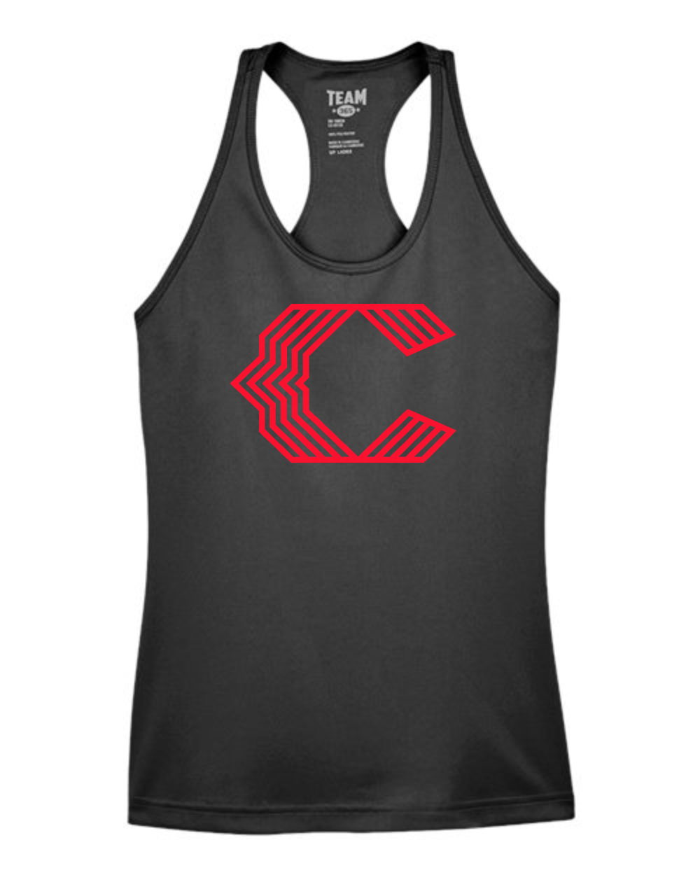 Chesire Reds Team 365 Women's Zone Performance Racerback Tank (Black)