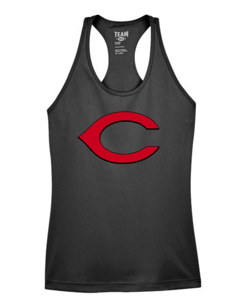 Chesire Reds Team 365 Women's Zone Performance Racerback Tank (Black)