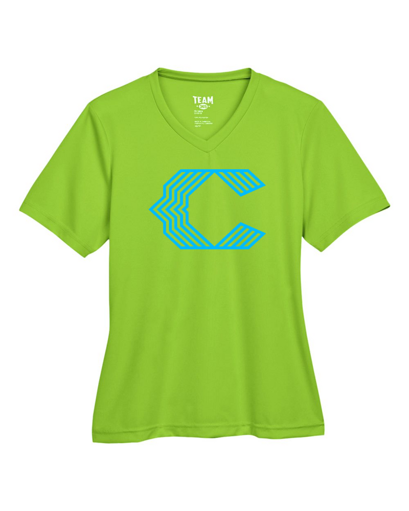 Chesire Reds Team 365 Women's Zone Performance T-Shirt (Acid Green)