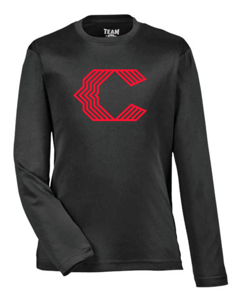 Chesire Reds Team 365 Youth Zone Performance Long Sleeve T-Shirt (Black)