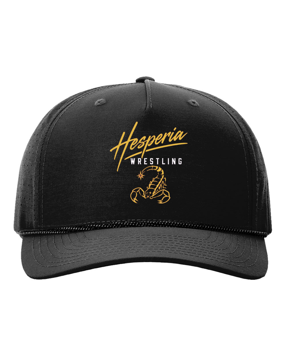 Hesperia Wrestling Richardson Laser Perf Performance Rope Cap (Black/ Black-Grey)