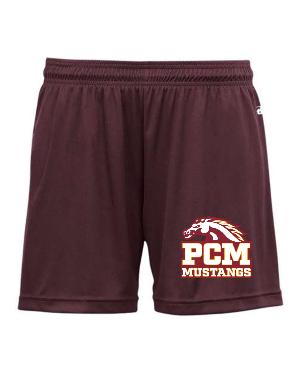 PCM Mustangs Badger Girls' B-Core Shorts (Maroon)