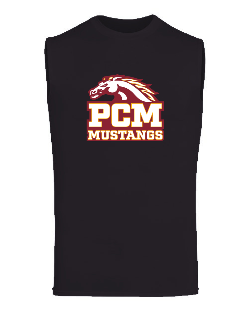 PCM Mustangs Augusta Sportswear 2602 Unisex Hyperform Sleeveless Compression Shirt (Black)