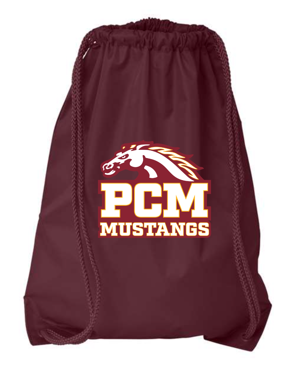 PCM Mustangs Liberty Bags 8881 Drawstring Pack with DUROcord (Maroon)