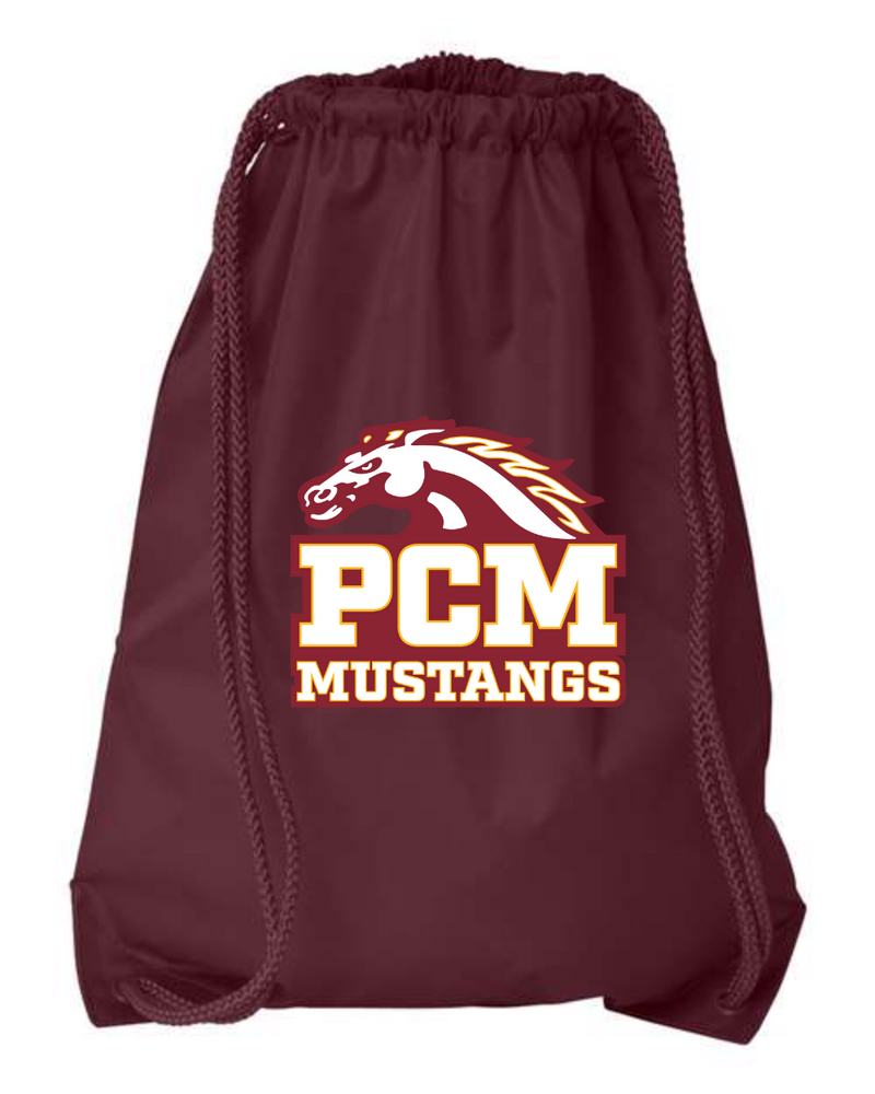 PCM Mustangs Liberty Bags 8881 Drawstring Pack with DUROcord (Maroon)