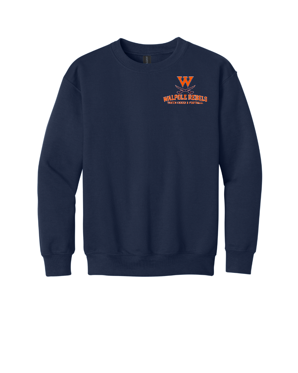 Walpole Rebels Football & Cheer Gildan Youth Heavy Blend™ Crewneck Sweatshirt (Navy)