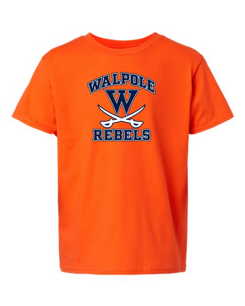 Walpole Rebels Football & Cheer Gildan Youth Softstyle® T-Shirt (Orange)