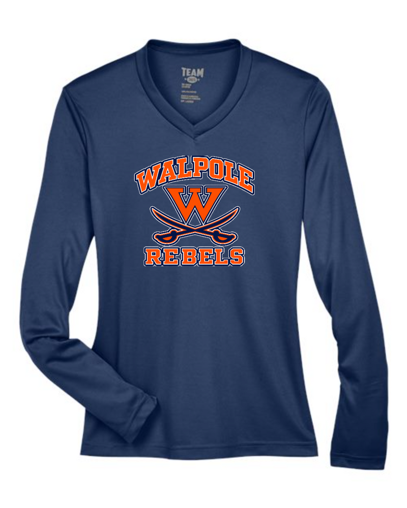 Walpole Rebels Football & Cheer Team 365 Women's Zone Performance Long Sleeve T-Shirt (Sport Dark Navy)