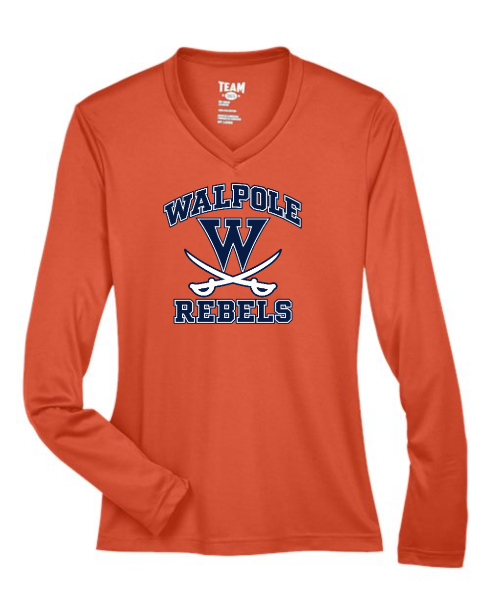 Walpole Rebels Football & Cheer Team 365 Women's Zone Performance Long Sleeve T-Shirt (Sport Orange)