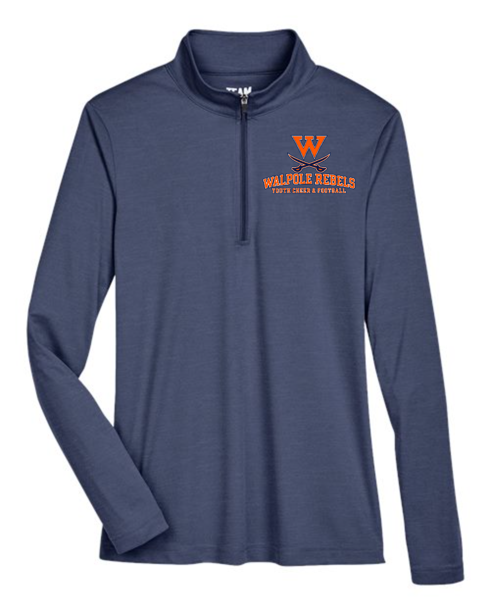Walpole Rebels Football & Cheer Team 365 TT31HW Women's Zone Sonic Heather Performance Quarter-Zip Pullover (Sport Dark Navy Heather)
