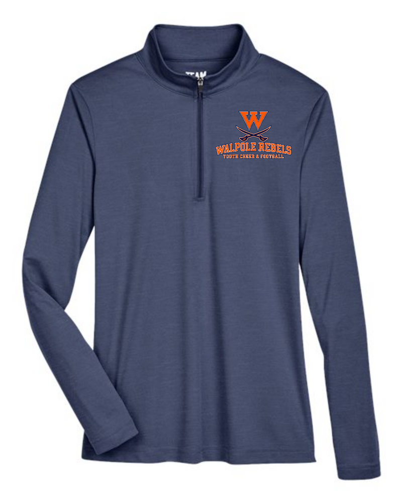 Walpole Rebels Football & Cheer Team 365 TT31HW Women's Zone Sonic Heather Performance Quarter-Zip Pullover (Sport Dark Navy Heather)