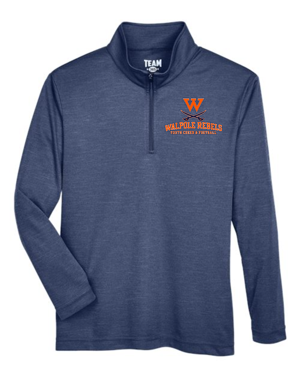 Walpole Rebels Football & Cheer Team 365 Youth Zone Sonic Heather Performance Quarter-Zip Pullover (Sport Dark Navy Heather)
