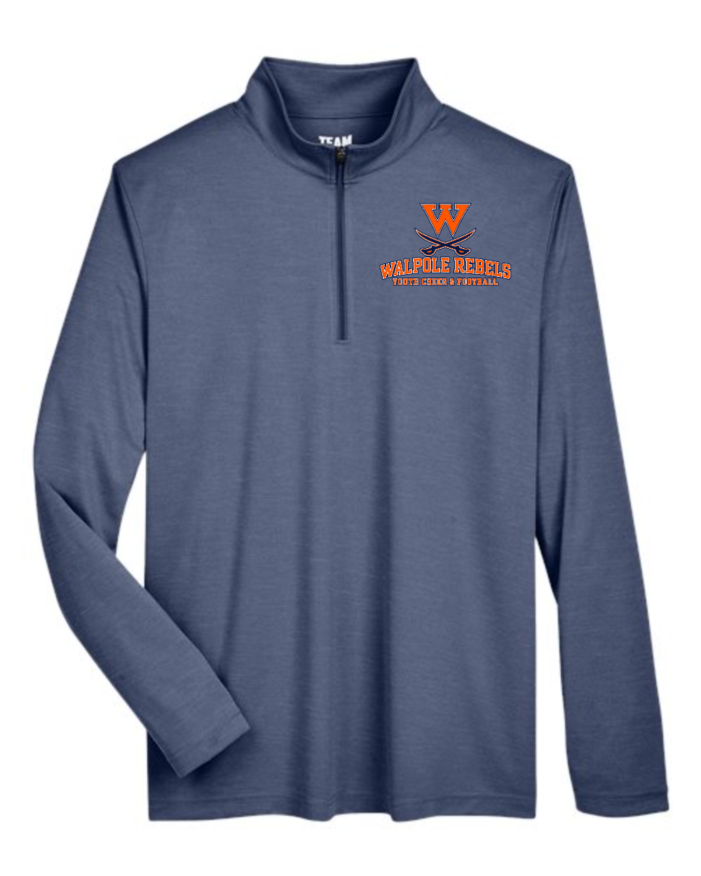 Walpole Rebels Football & Cheer Team 365 Men's Zone Sonic Heather Performance Quarter-Zip Pullover (Sport Dark Navy Heather)