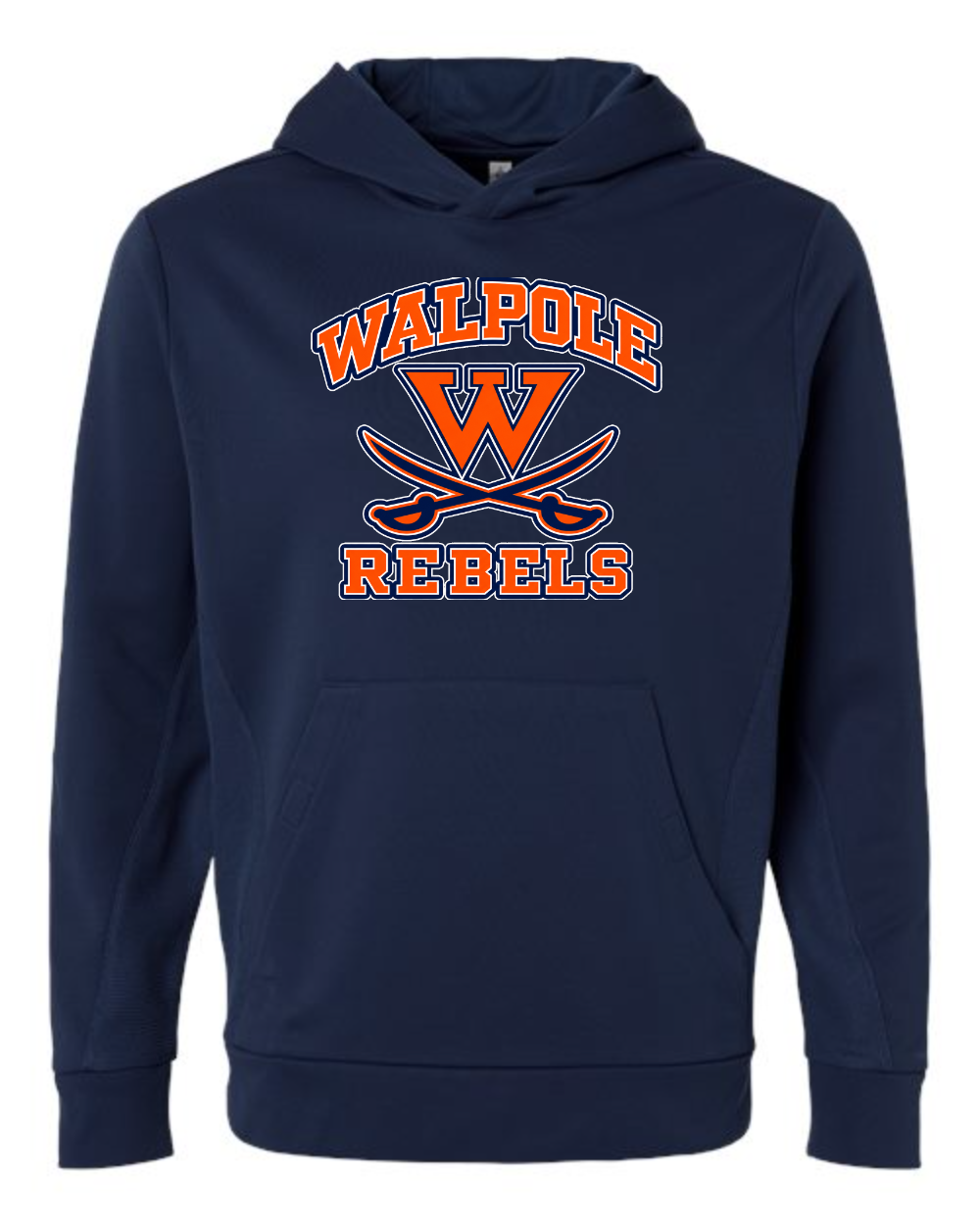 Walpole Rebels Football & Cheer Team 365 Unisex Squad Hooded Tech Fleece Pullover (Sport Dark Navy)
