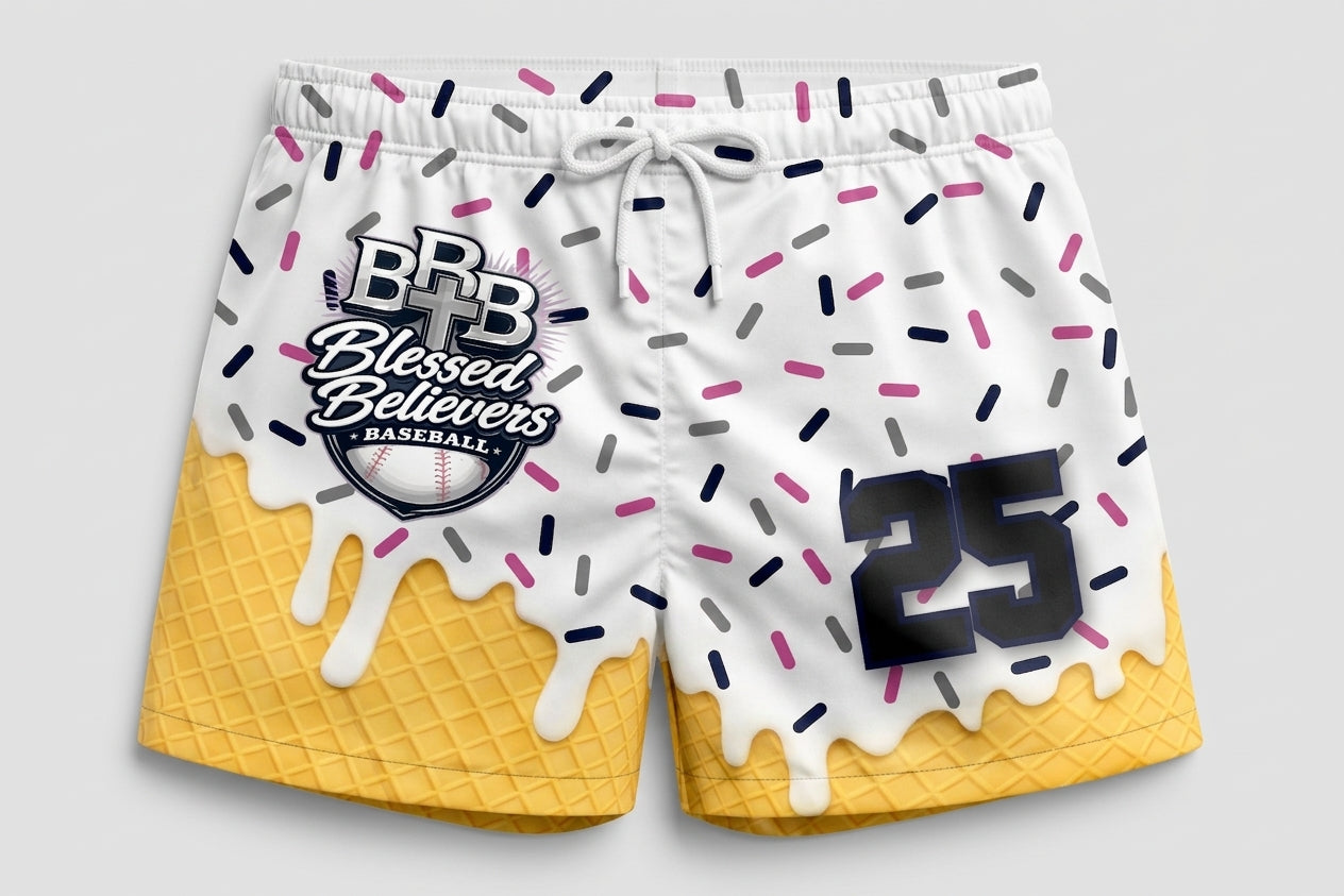 Blessed believers baseball Custom Athletic Shorts