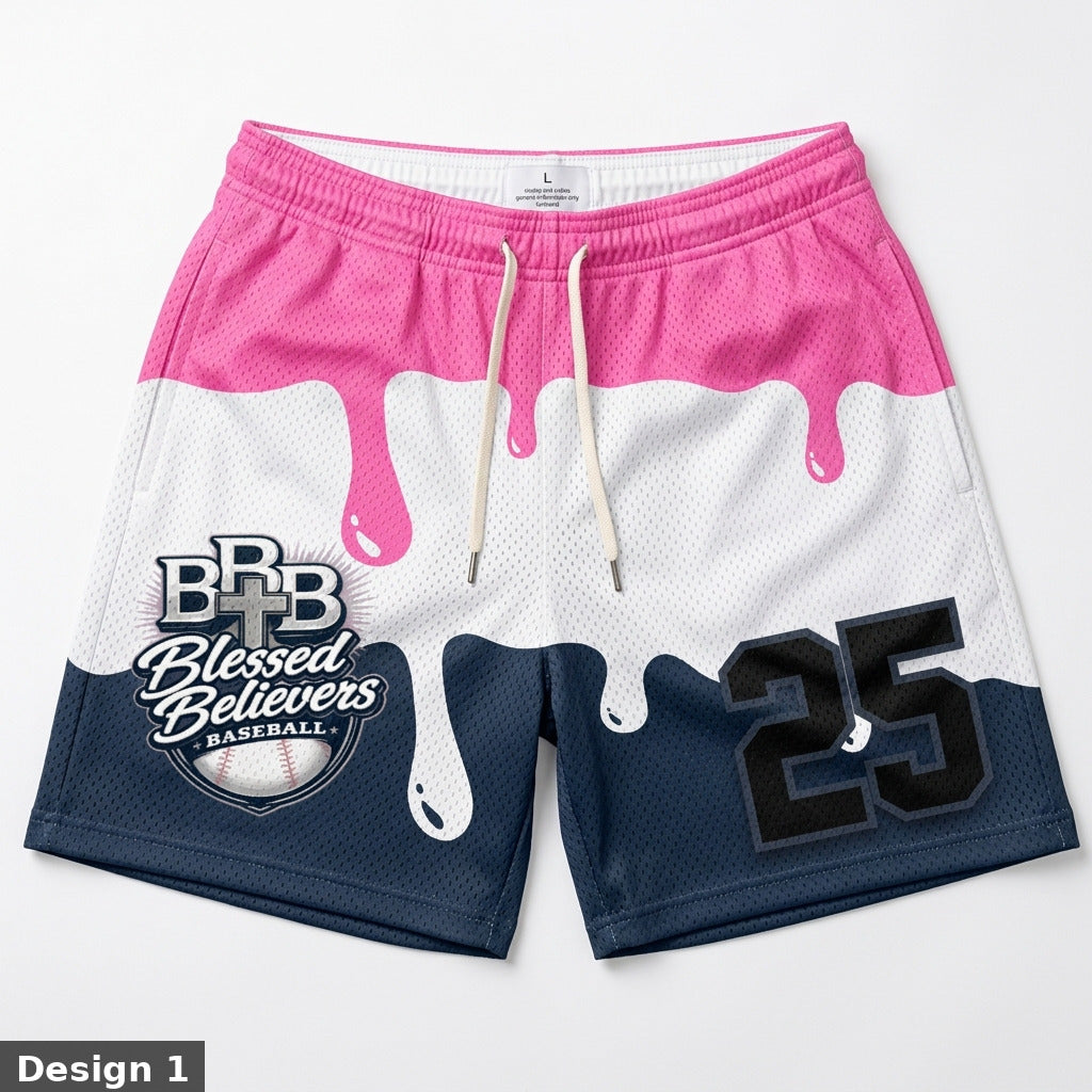 Blessed believers baseball Custom Athletic Shorts