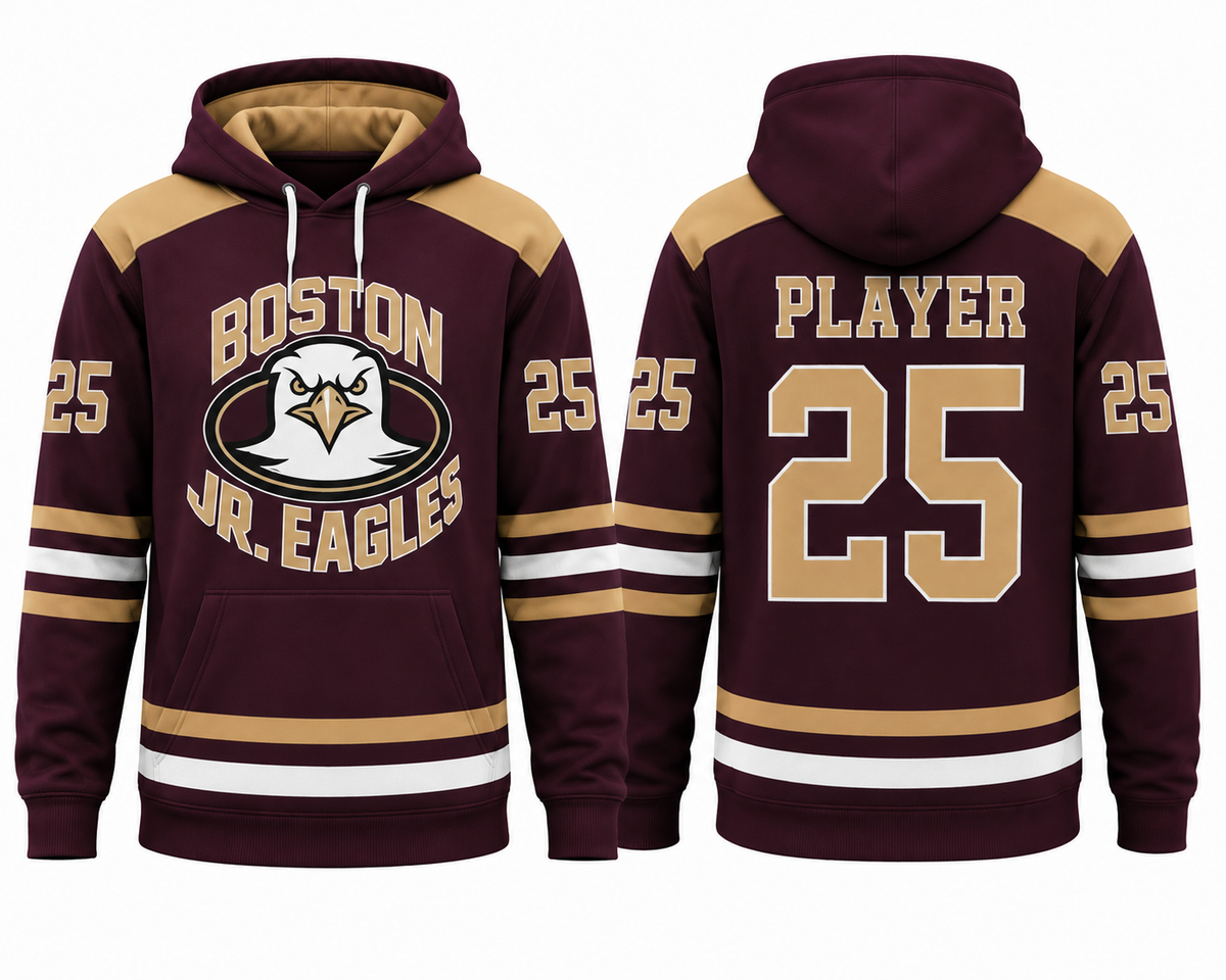 Boston JR Eagles Team 365 Youth Zone Performance Hooded T-Shirt (Sport Silver)