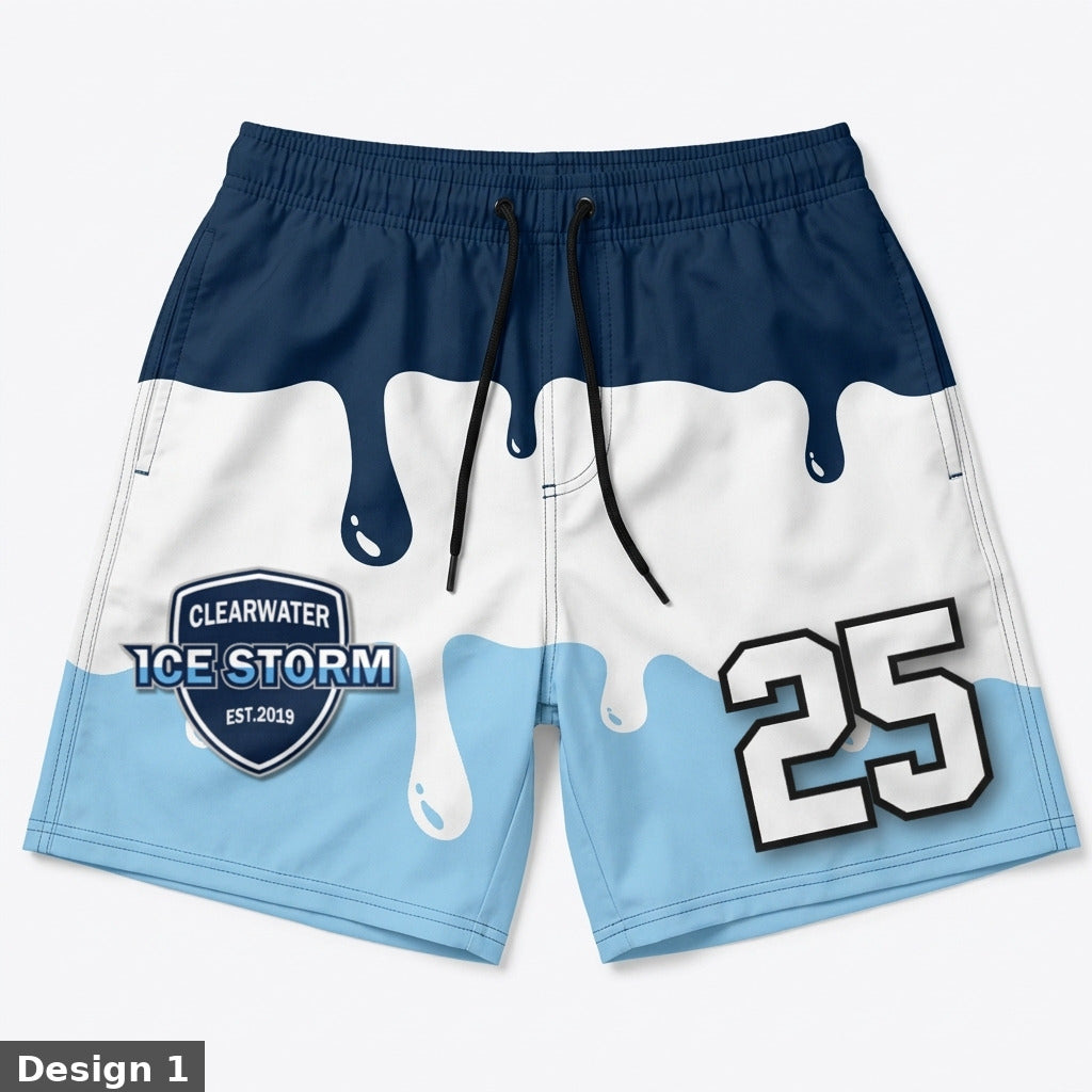 Clearwater Ice Storm Custom Swim Trunks