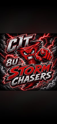 Clearwater junior tornadoes 8u storm chasers logo