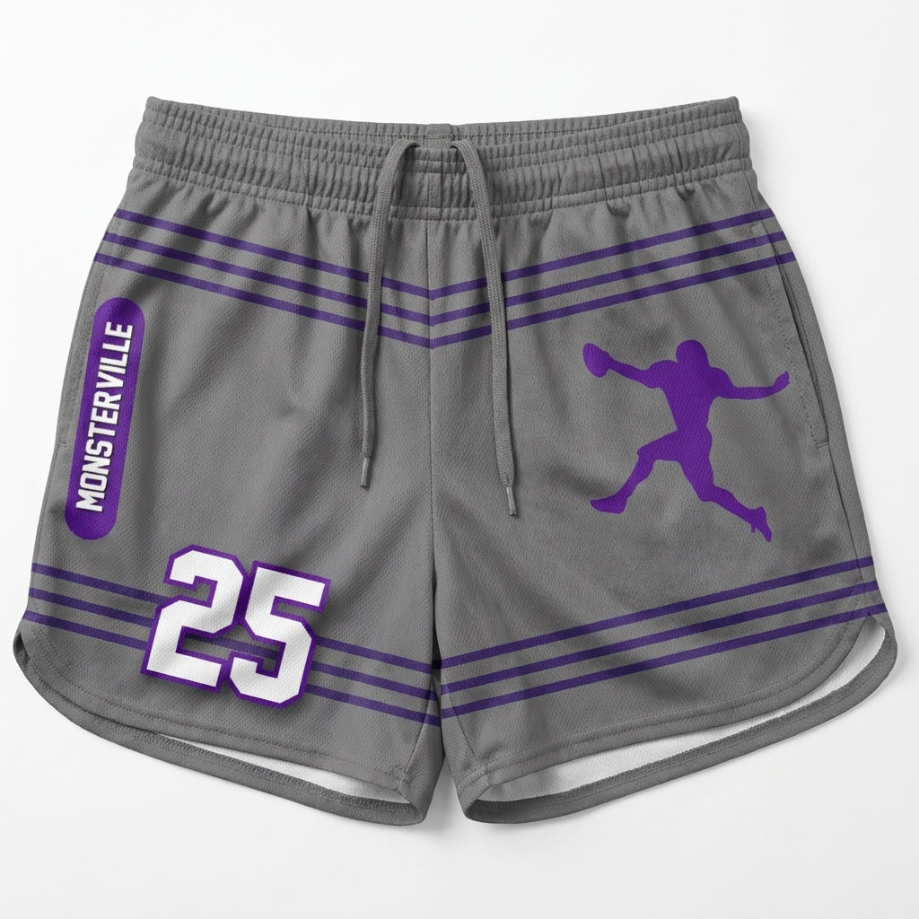 Monsterville Inc. Girls Athletic Shorts - Gray