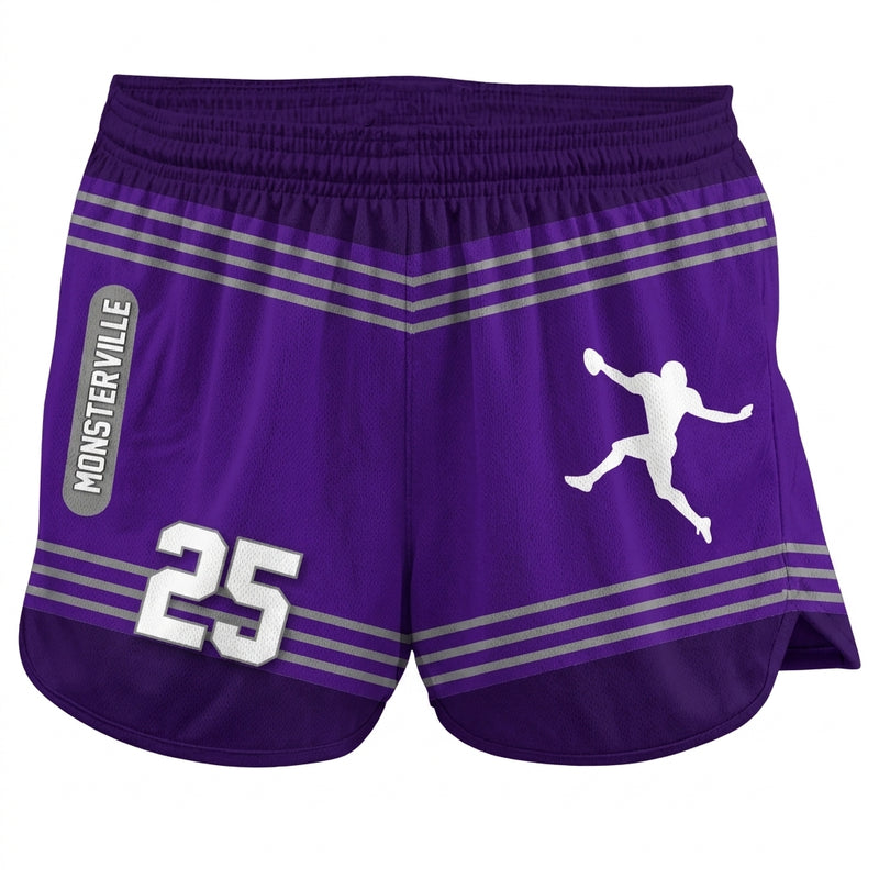 Monsterville Inc. Girls Athletic Shorts - Purple