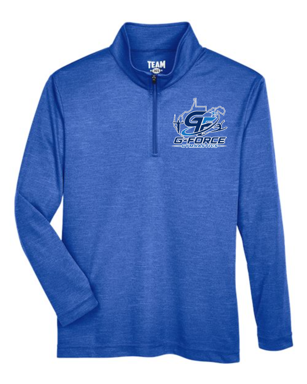 G-Force Gymnastics - Store Team 365 Youth Zone Sonic Heather Performance Quarter-Zip Pullover (Sport Royal Heather) - Design A