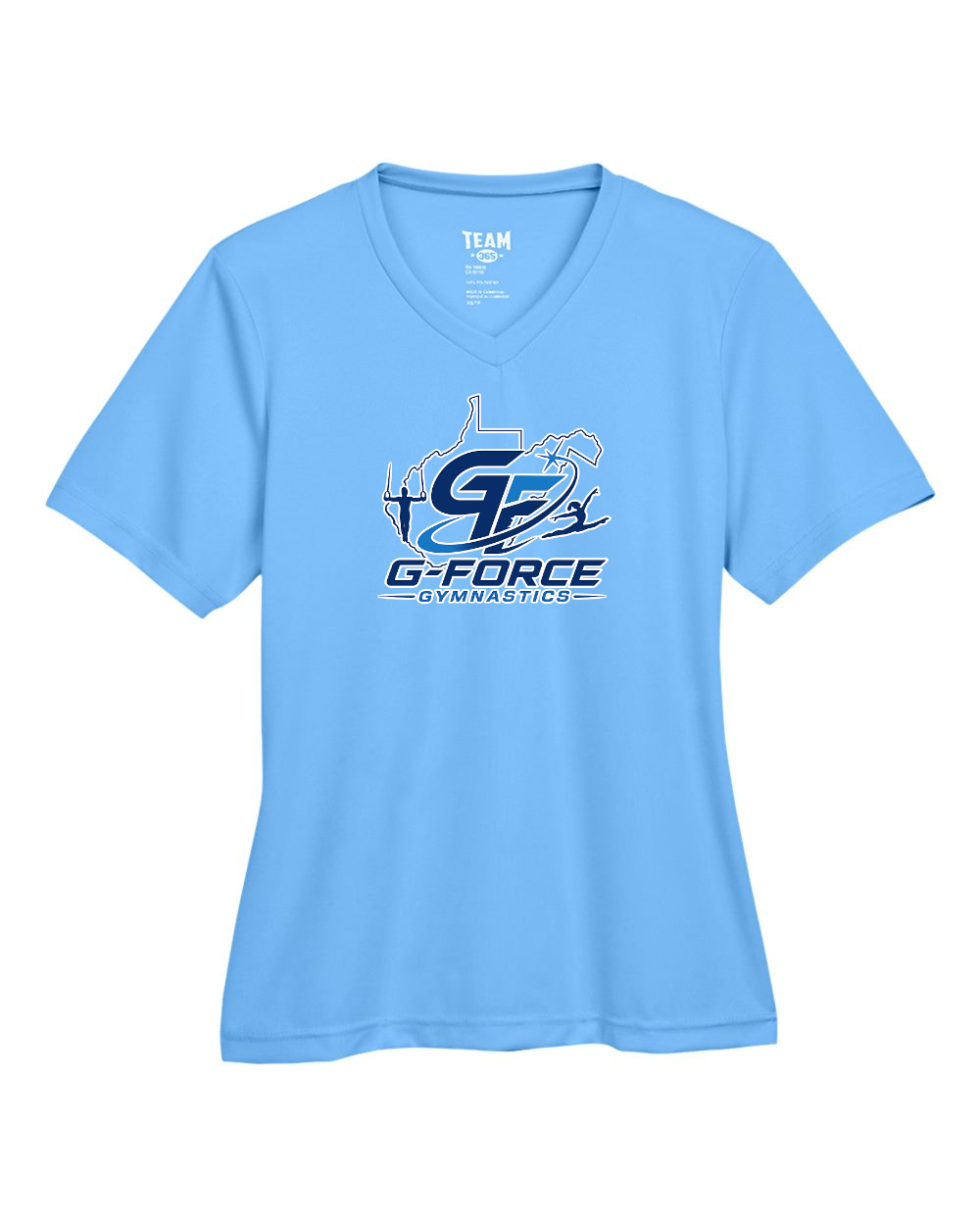 G-Force Gymnastics - Store Team 365 Women's Zone Performance T-Shirt (Sport Light Blue) - Design A