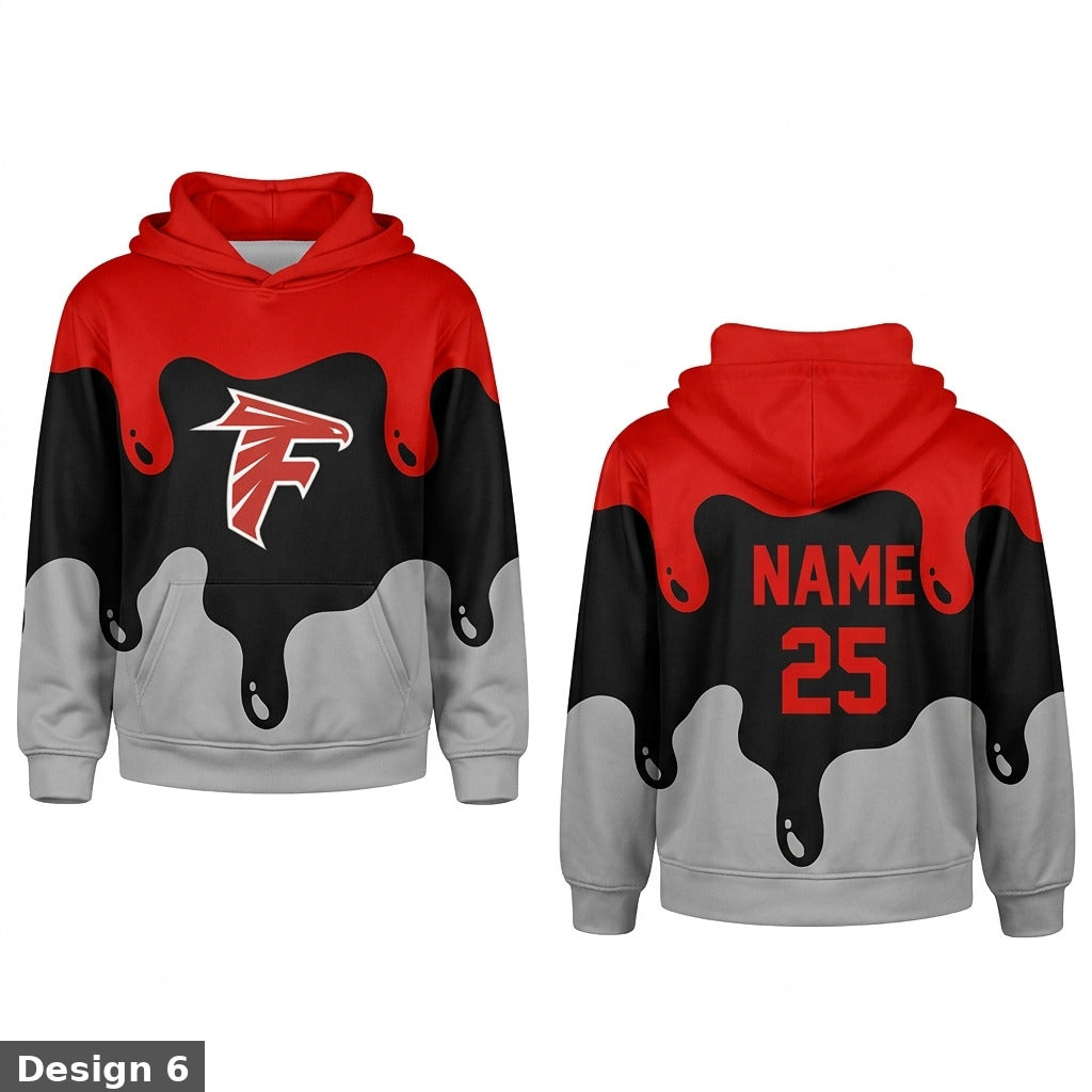 Field Falcons Custom Hoodie - 3-Tone Drip