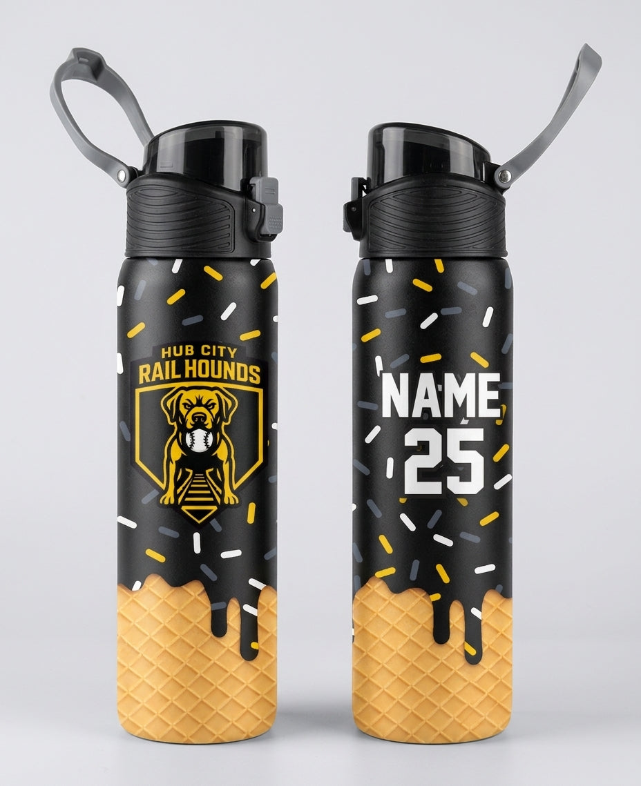 Hub city rail hounds Custom Water Bottle