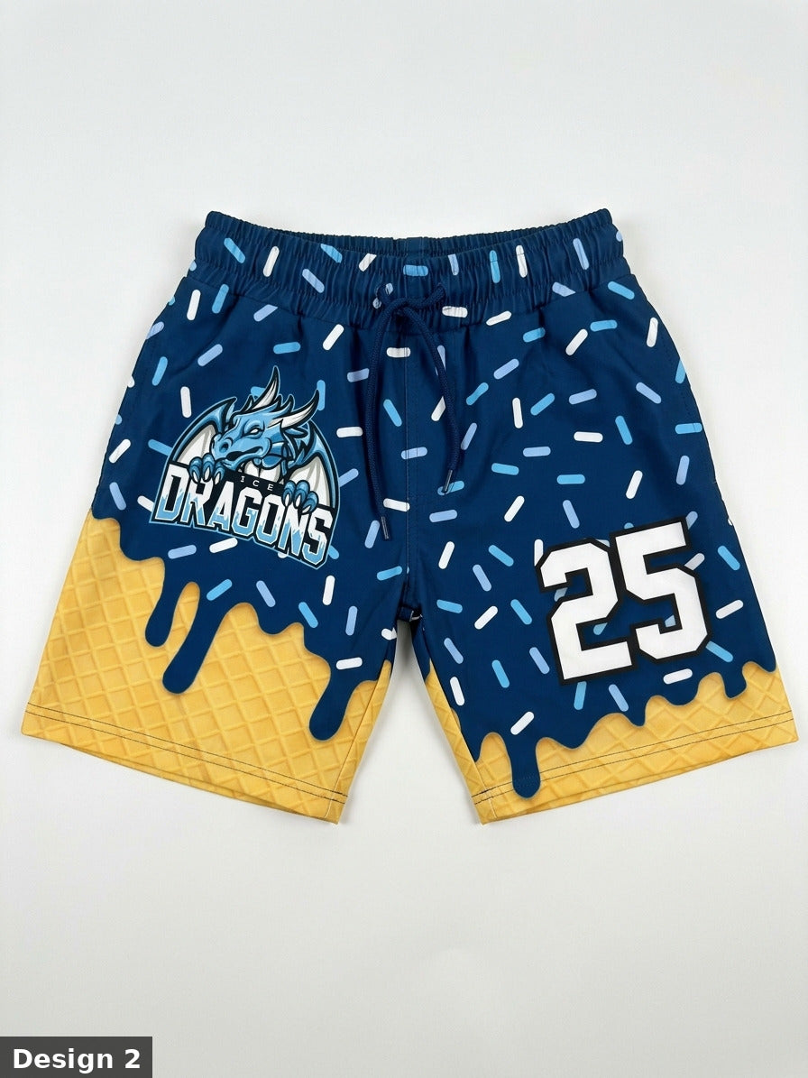 Ice Dragons Custom Athletic Shorts