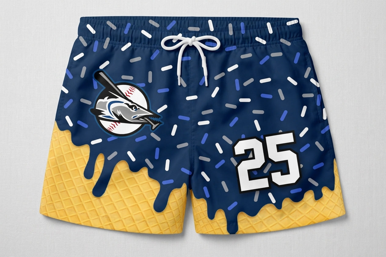 Jax Beach Barracudas Custom Swim Trunks