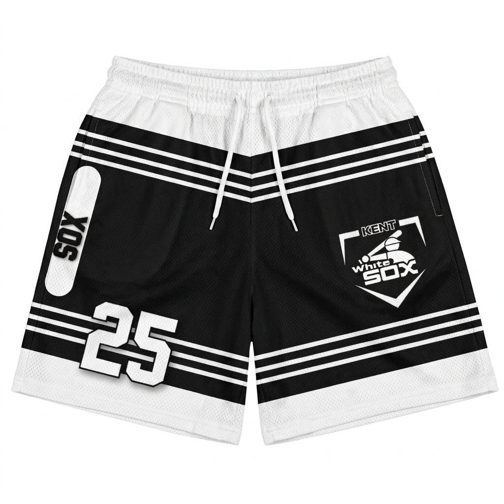 Kent White Sox Custom Athletic Shorts - Design 2