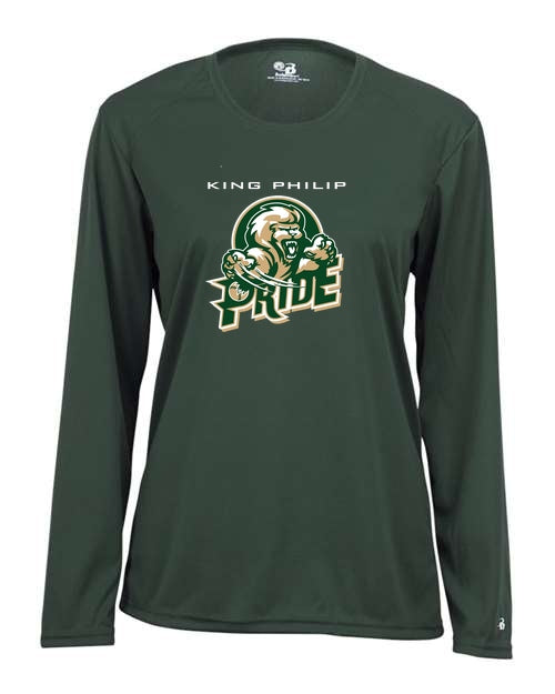 KP Pride Badger B-Core Ladies Long Sleeve Tee - Forest