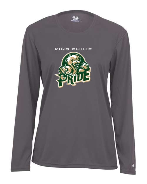 KP Pride Badger B-Core Ladies Long Sleeve Tee - Graphite