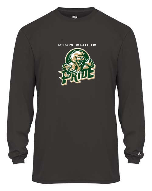 KP Pride Badger Youth B-Core Longsleeve Tee - Graphite