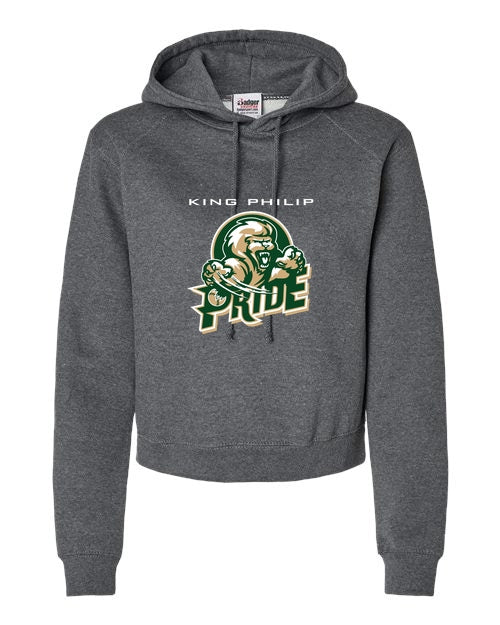 KP Pride Badger Athletic Fleece Women's Crop Hood - Graphite