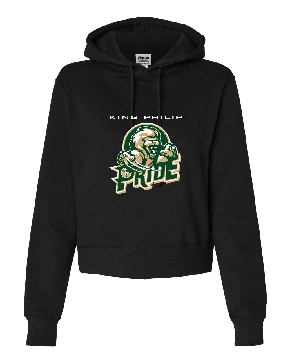 KP Pride Badger Athletic Fleece Women's Crop Hood - Black