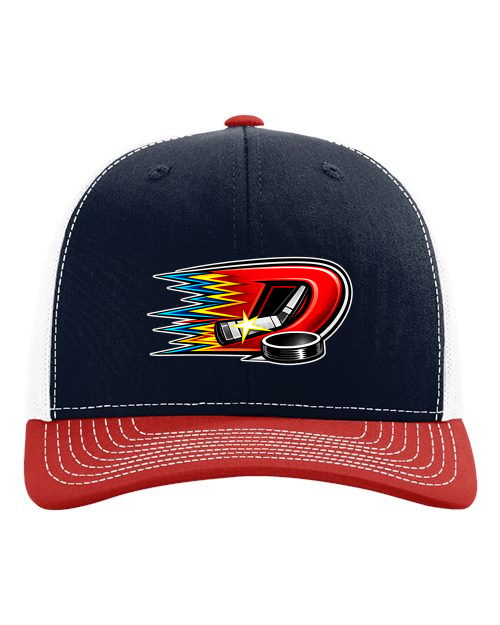 South Shore Dynamos Richardson 112 Snapback Trucker Cap. 112 (Navy/ White/ Red)